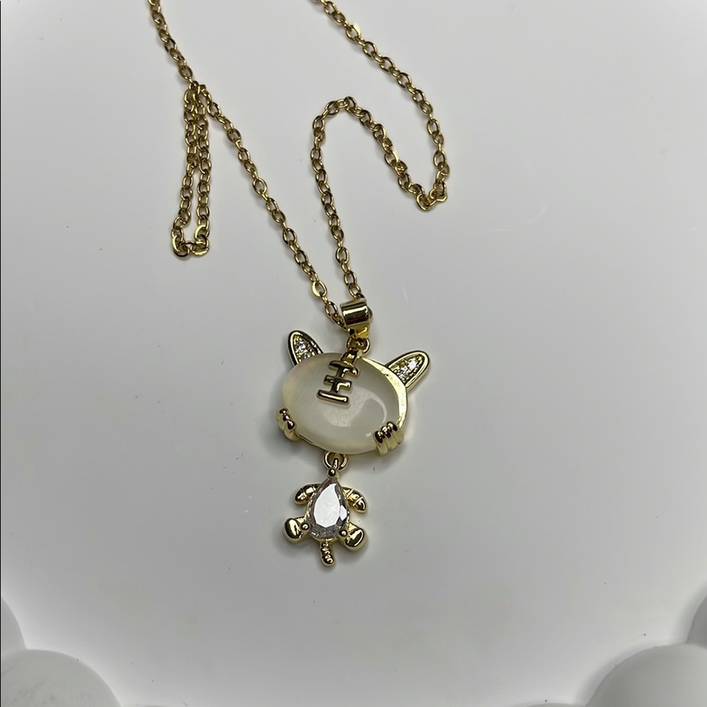 Love the Cat more than you today. Gold plated Cat Pendant Necklace